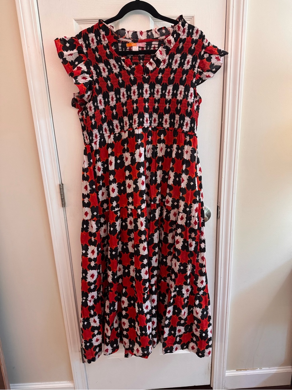 BRITON COURT Floral Tiered Maxi Dress Size Large